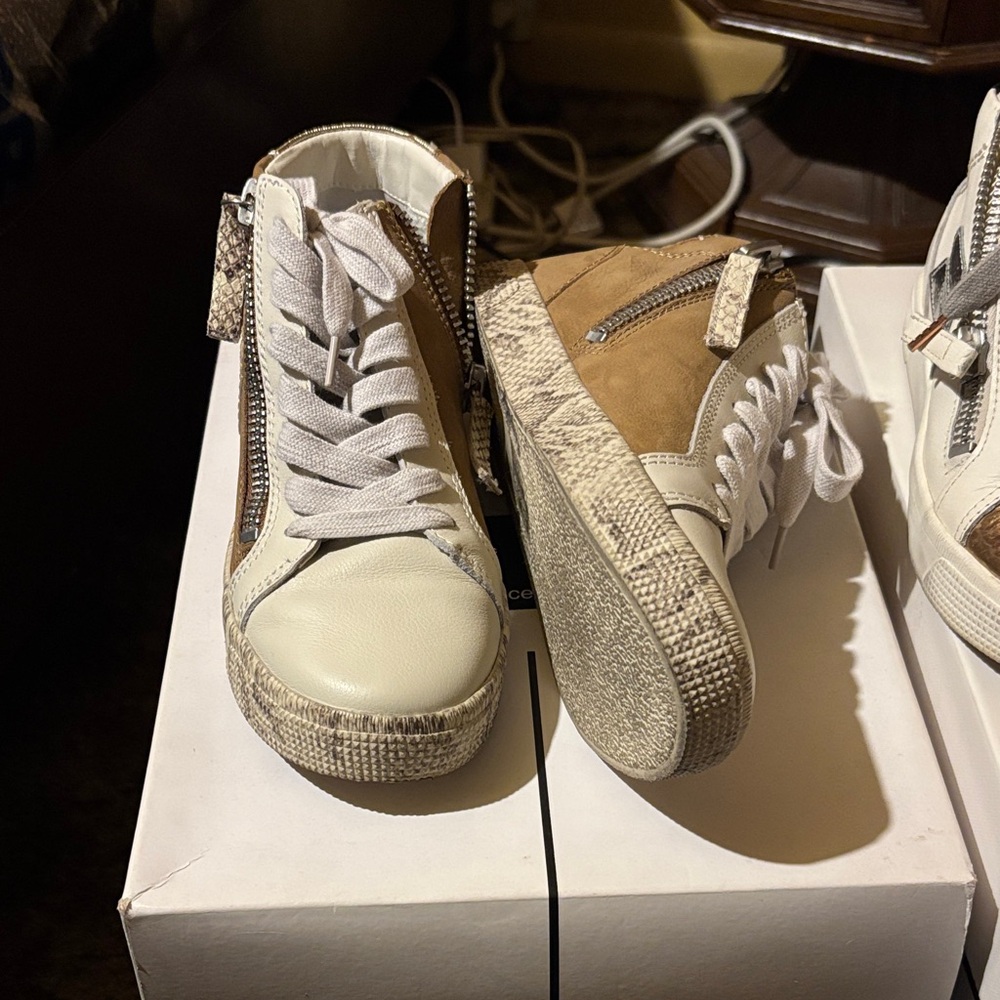 Dolce Vita Tan and White Sneakers